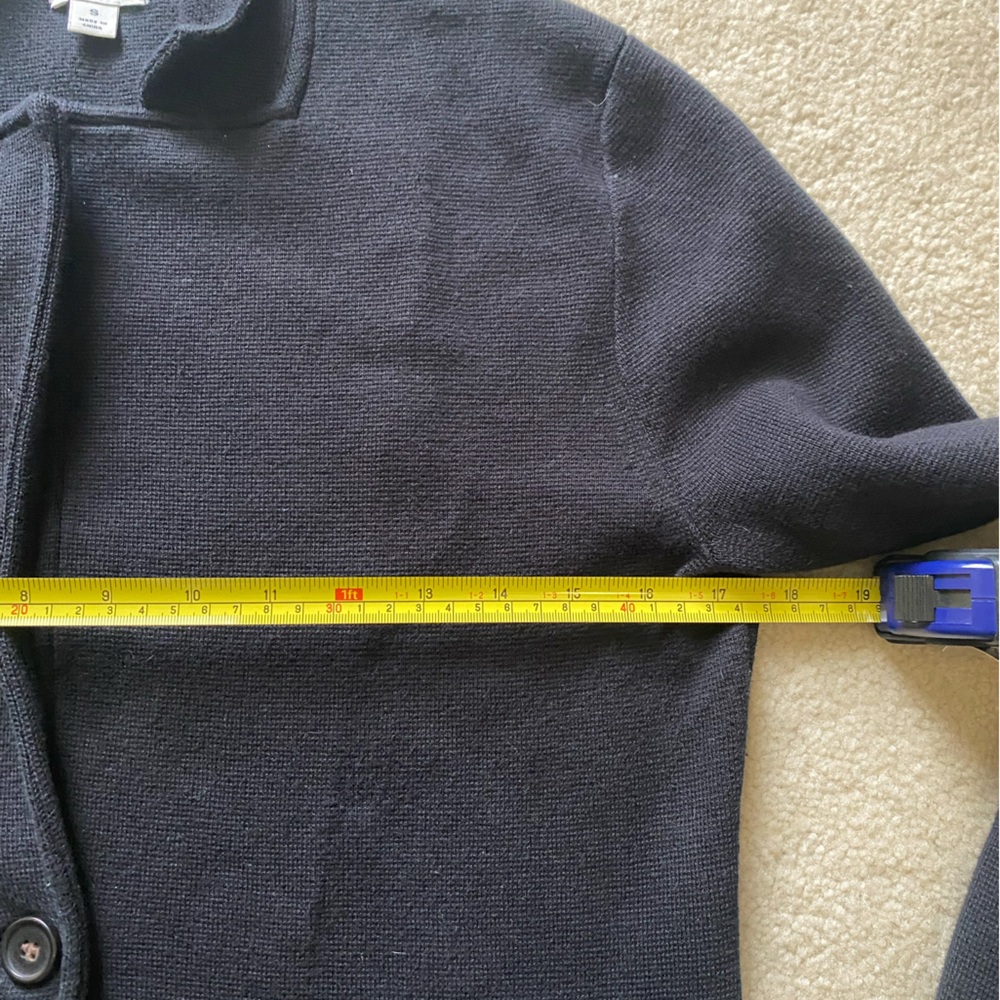 J Crew Sweater Knit Blazer Black 100% Cotton Button Front Black Size Small - Picture 5 of 8